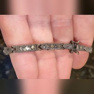 Beautiful Art Deco OTC Sterling Silver 925 and Marcasite Bracelet